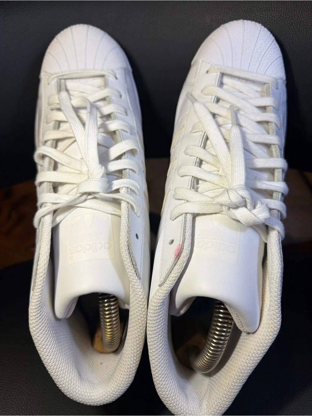 adidas White High-Top Shell Toe Sneakers